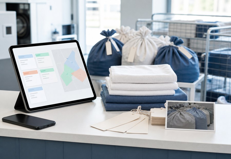 Imagen de Lavandería industrial y renting textil: entrada de trabajo diario - Cliente o centro