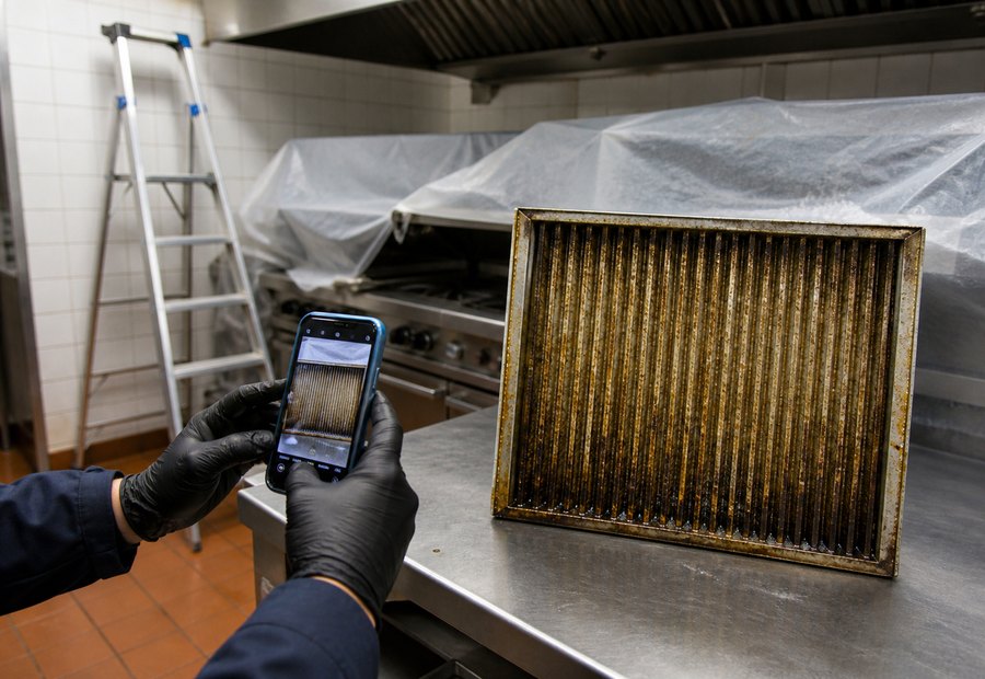 Imagen de Limpieza de conductos y campanas: situacion real antes del trabajo - Local o instalación