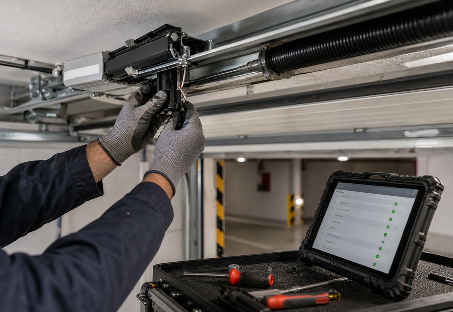 Imagen de Puertas automáticas: trabajo en curso - Aviso de acceso