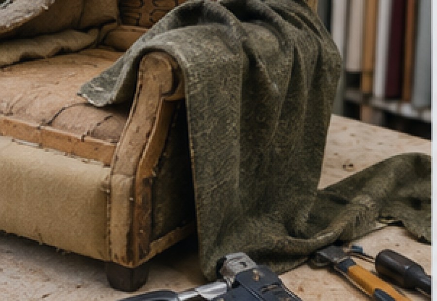 Imagen de Tapicería y restauración textil: entrada de trabajo diario - Pieza a tapizar o restaurar y estado actual